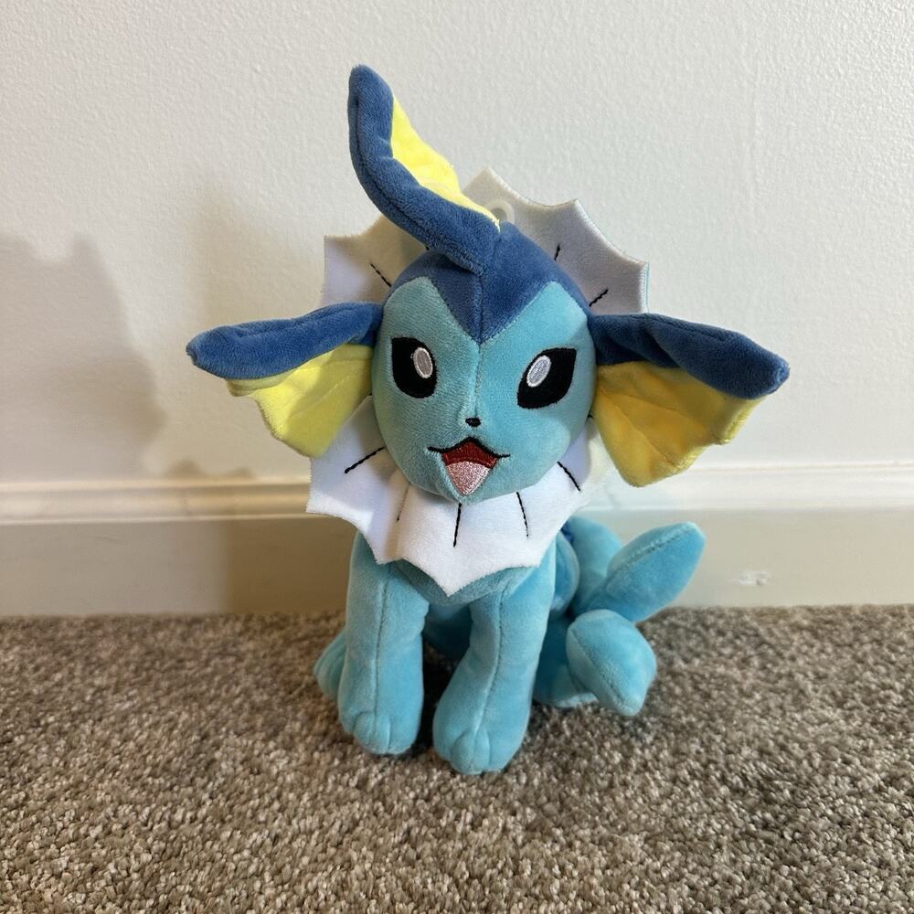 Pokémon Vaporeon 8" Plush- Eevee Evolution Figure Plush Toy Doll Sitting 2023